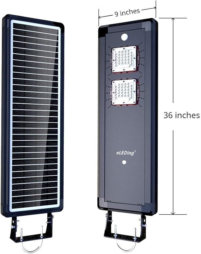 eLEDing Solar Powered AI-Smart LED Wall Light – Motion Sensor, Warm/Soft Security Glow, Dusk-to-Dawn Adaptive Lighting, Integrated Solar Panel, Weatherproof Outdoor Sconce for Fence, Patio, Entryway