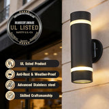 Cerdeco Stainless Steel Modern Porch Light Outdoor Wall Lighting Cylinder Wall Sconce Suitable for Garden & | Lumora