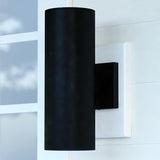 VAXCEL Chiasso Modern Outdoor Porch Light, 5" W x 14.25" H 2-Light Black Cylinder Wall Sconce, Waterproof Up and | Lumora