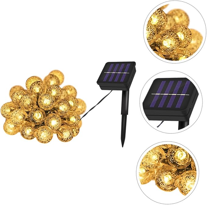 Homoyoyo Solar String Lights Outdoor 5m Warm LED Bubble Globe Decor Lamp Solar Powered Patio Garden Yard Lighting with 20 Large Bulbs for Outdoor Decoration