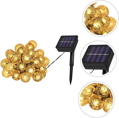 Homoyoyo Solar String Lights Outdoor 5m Warm LED Bubble Globe Decor Lamp Solar Powered Patio Garden Yard Lighting with 20 Large Bulbs for Outdoor Decoration