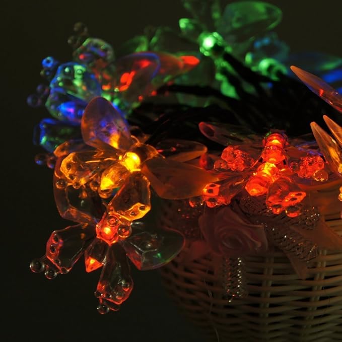Solar String Lights, Waterproof 16ft 20LED Butterfly Christmas Fairy Lights Decorative Lighting for Home Party Wedding Patio Garden Porch Balcony (Multicolor)