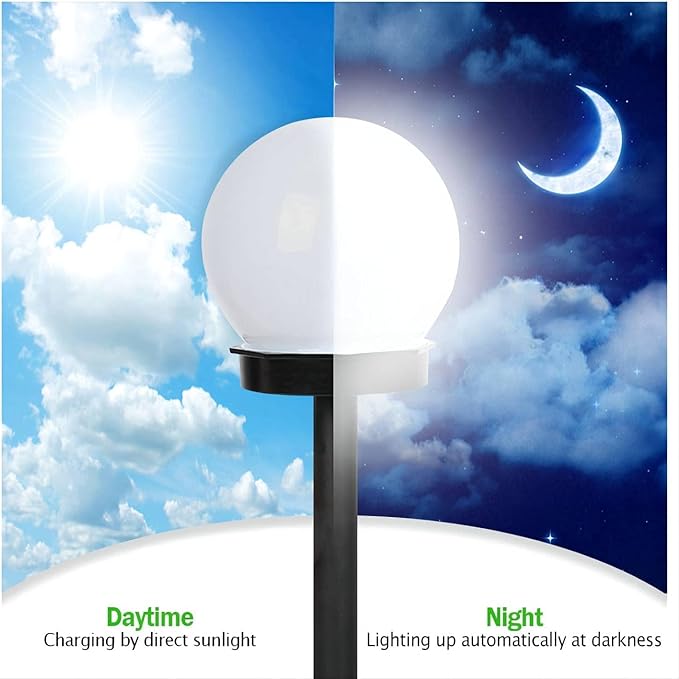 Solar Lights Outdoor, 8 Pack LED Solar Globe Powered Garden Light Waterproof for Yard Patio Walkway Landscape | Lumora