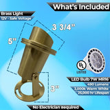Waterproof Underwater Light 175 Solid Brass 7WMR16 LED Bulb Pond Submersible Waterfall Pool Fountain Light for | Lumora