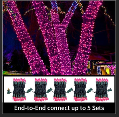 LAMPHOME Pink Christmas String Lights, 100 Count 19.6 FT Mini Valentine's Lights, Waterproof Pink Lights for Indoor Valentine's Day Garland Wedding Party Festival Xmas Tree Decoration