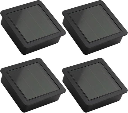 DIY Solar Light Top Panel, LED Rechargeable Square Panel Lampshade Path Lights With Switch, Solar Lanterns Replacement(4Pcs)