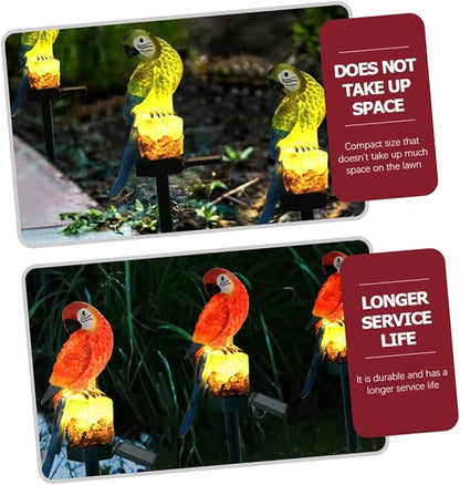 2Pcs Parrot Garden Solar Light Lawn Stake Lamp Led Outdoor Decorative Light for Garden and Landscape Solar Powered Parrot Stake Lamp for Outdoor Decor