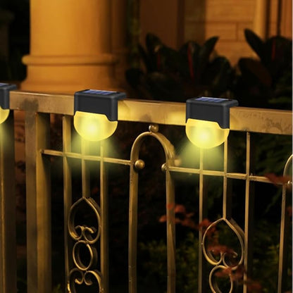 Homoyoyo Solar Power LED Stair Light Warm Glow Outdoor Fence Handrail Lamp for Garden Deck Patio Pathway