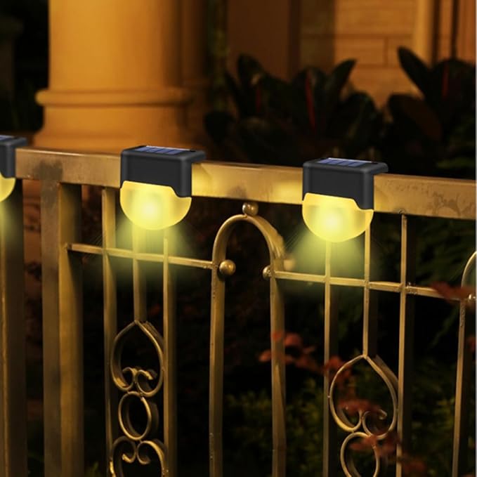 Solar Power Stair Lamp Warm LED Outdoor Handrail Fence Light Easy Installation Weatherproof for Garden Patio Pathway | Lumora