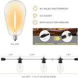 Outdoor String Lights 50ft IP65 Waterproof Patio Lights with 15 + 2 Shatterproof LED Bulbs Commercial Grade LED | Lumora