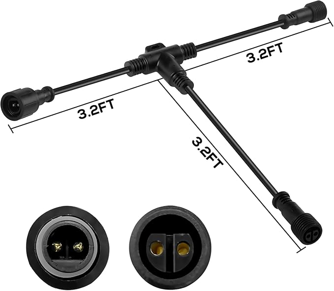 SUNTHIN 8 Pack Outdoor Landscape Lighting with Dusk to Dawn Sensor Controller, Bundled 9.8FT T Shape Extension Cord | Lumora