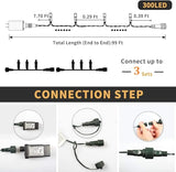 XTF2015 105ft 300 LED Christmas String Lights, End-to-End Plug 8 Modes - UL Certified - Outdoor Indoor Fairy Lights | Lumora
