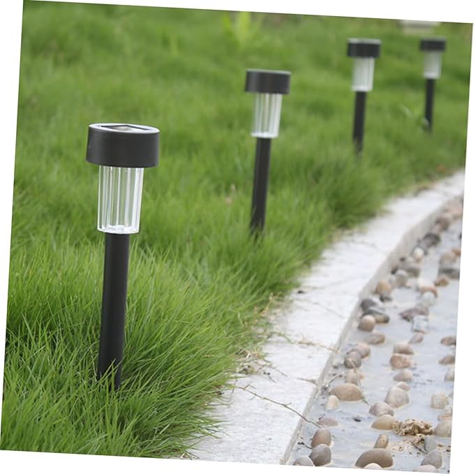 DOITOOL 10pcs Decorative Garden Stakes Solar Garden Light Lights Path Led Motion Driveway Road Outdoor Step Lamp Waterproof Lawn Landscape Patio Yard Decor Garden Decor for Outside Black