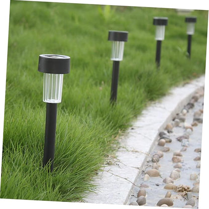 DOITOOL 10pcs Decorative Garden Stakes Solar Garden Light Lights Path Led Motion Driveway Road Outdoor Step Lamp Waterproof Lawn Landscape Patio Yard Decor Garden Decor for Outside Black