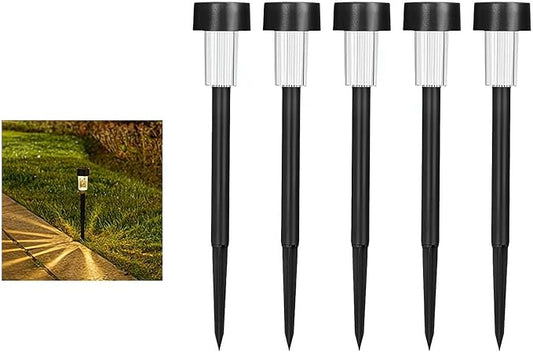 Solar Outdoor Lights,Solar Lights Outdoor Waterproof,11.6 Inch Solar Stake Lights for Pathway,Auto On/Off Solar Yard Lights for Lawn Patio Walkway Driveway Decor Landscape Lighting (Warm 5pc)
