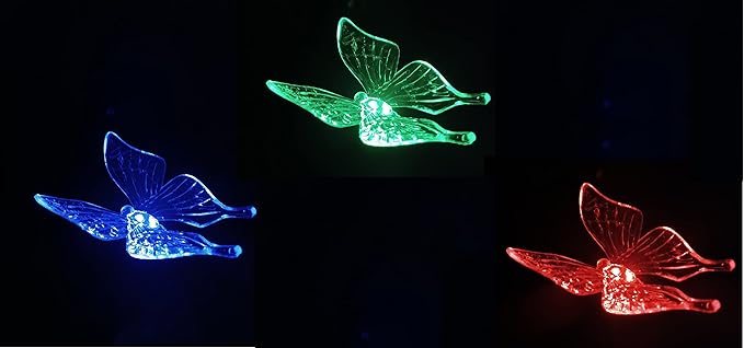 Starry Illuminate 3 PCS Solar Color Changing Style Garden Stake Light Pathway Stake Light (Butterfly) | Lumora
