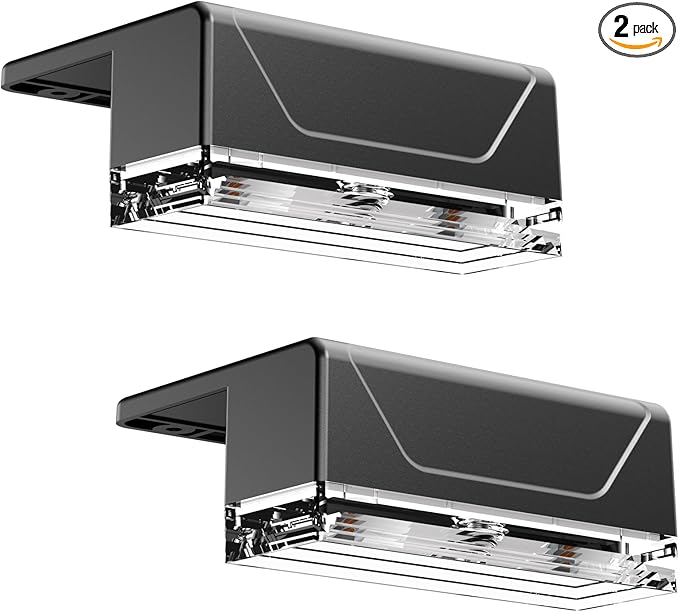 2PK Solar Fence Lights Outdoor - 3000/4000/6000K 3 Mode, IP65 Waterproof Fence Lights Solar Powered, Dusk to Dawn Solar Light for Outside, Backyard/Step/Patio/Deck/Stair Railings and Wall