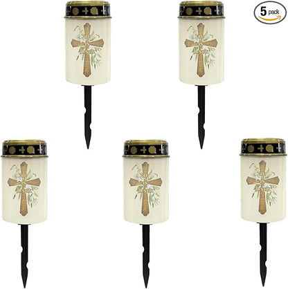 Cross Solar Outdoor Lights Solar Stake Lights Waterproof Landscape Lighting,Solar Garden Lights Decoration for Walkway Yard Patio Pathway Driveway Fairy Lights