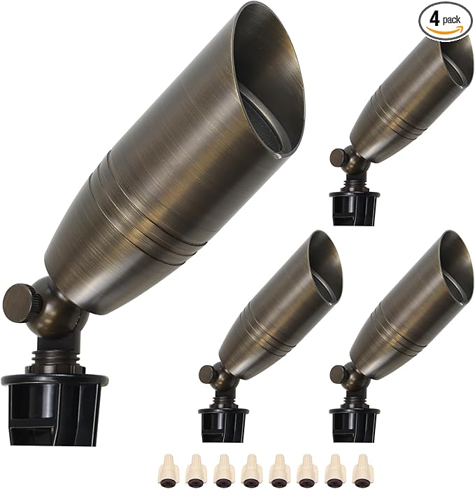 DOSHINE® Solid Brass Landscape LED Spotlights Outdoor Low Voltage Landscape Lighting AC/DC 12V Uplight Accent Light | Lumora