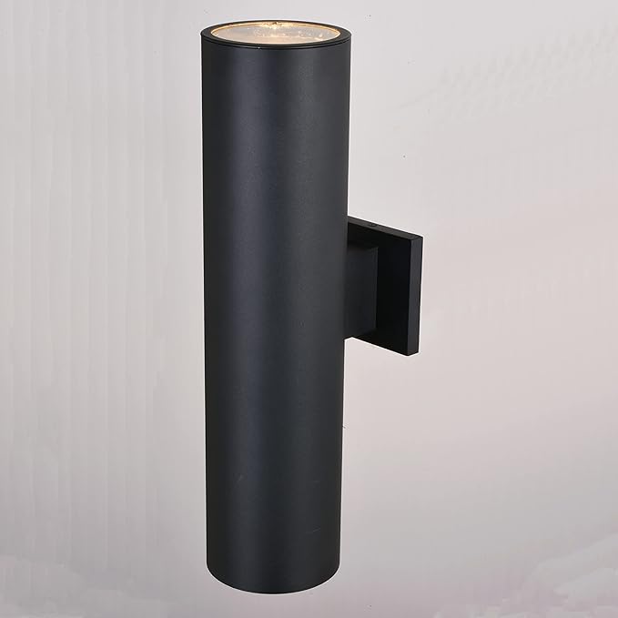 VAXCEL 2-Pack Chiasso 20 in. H 2-Light Textured Black Outdoor Wall Sconce Made of Rust-Resistant Aluminum Metal | Lumora