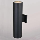 VAXCEL 2-Pack Chiasso 20 in. H 2-Light Textured Black Outdoor Wall Sconce Made of Rust-Resistant Aluminum Metal | Lumora