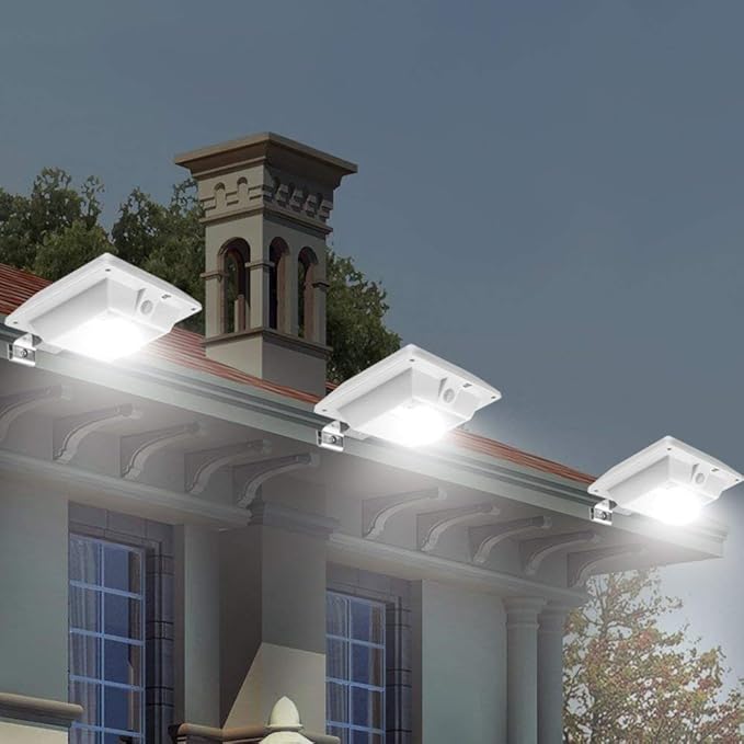 Hoshine Solar Powered Gutter Lights Outdoor (2 - Pack), 6 LED Waterproof Wireless Durable Fence Driveway Garden Patio Path Decking Light Improve Security Made for Quality Outdoor Life