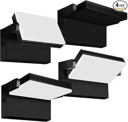ledmo LED 150W Wall Pack Light Outdoor Switch Control Freely Rotating LED Wall Mount Light 5000K Waterproof Black Modern Flood Security Lighting Fixture for Warehouse Shop Barn Building，4 Pack