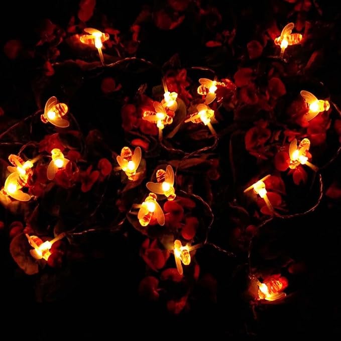 Solar Honeybee String Lights, 50 LEDs Solar Powered Bee String Lights Outdoor Honeybee Fairy Lights for Home,Gardens,Park,Patios Decoration.