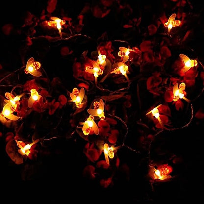 Solar Honeybee String Lights, 50 LEDs Solar Powered Bee String Lights Outdoor Honeybee Fairy Lights for Home,Gardens,Park,Patios Decoration.