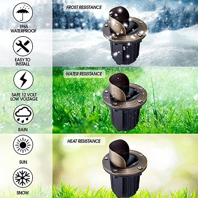 LED Low Voltage Landscape Lighting Well Lights 174 - Solid Brass In Ground Lights - Outdoor Security Flood Light | Lumora
