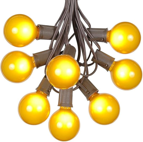 100 Foot G50 Outdoor Patio String Lights with 125 Yellow Globe Bulbs – Indoor Outdoor String Lights – Market Bistro | Lumora