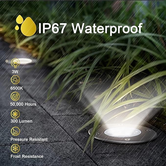 3W Low Voltage Landscape Lighting Well Lights Landscape LED in Ground Waterproof 12V-24V Low Voltage Outdoor in | Lumora