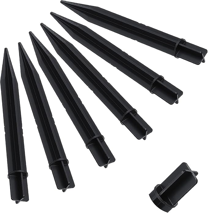 6PCS Reinforced Ground Stakes, 8.25 Inch Stakes for Outdoor Lights, Replacement Stake for Solar Lights, Plastic Light Replacement Plastic Solar Light Stake for Garden Pathway Lamps
