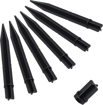 6PCS Reinforced Ground Stakes, 8.25 Inch Stakes for Outdoor Lights, Replacement Stake for Solar Lights, Plastic Light Replacement Plastic Solar Light Stake for Garden Pathway Lamps