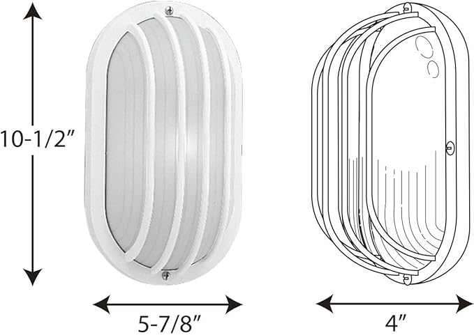 Progress Lighting 1-Light UV Stabilized Ribbed Frosted Polycarbonate Shade Modern Outdoor 10-1/2" Wall or Ceiling | Lumora