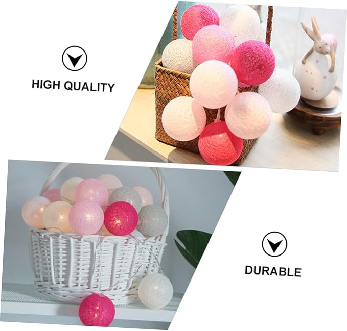 NUOBESTY Festive PVC Battery-Powered Lamp String with Balls Design Lights for Wedding Party and Home Hanging Decoration Portable and Indoor String Lights