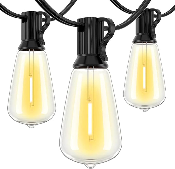 100Feet String Lights with 52 ST38 Edison Bulbs(2 Sqare) + 200Feet String Lights with 104 ST38 Edison Bulbs(4 Sqare) | Lumora