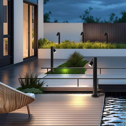Modern Pathway Lights Adjustable Angle Spotlight Post Lights Outdoor Path Lights LED 2700K Warm Light Walkway Lighting Landscape Sideway Lighting IP65 Waterproof (1-Light)
