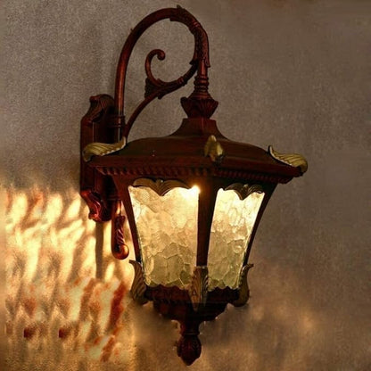 Wall Mounted Light Wall Lamp Retro Outdoor Plug-in with Lampshade Lantern Waterproof Metal Glass Wall Light Fixture E27 Decor Courtyard Garden Patio Vintage Mounted Lighting Cafe Garden (Brown)