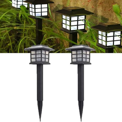 Waterproof Led Solar Lawn Lights Outdoor- Solar Garden Lights - Solar Pathway Lights- Landscape Lights Path Lights for Patio/Lawn/Yard/Landscape Gift White-2 Pack