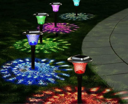 Ulalaza Garden Solar Lights Multi-Color Changing LED Flower Stake Light Decorative Landscape Lawn Yard Outdoor Lights About Length 120 * 120 * 425mm/5 * 5 * 17inch