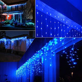 Lainin 3.5M/11ft 96 LED Blue Linkable Fairy Curtain String Light with 8 Modes Functional Controller for | Lumora