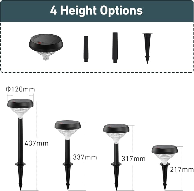 Linkind Multicolor Solar Spot Lights 4 Pack+ Warm White Solar Pathway Lights 8 Pack - Outdoor Security Flood Light | Lumora