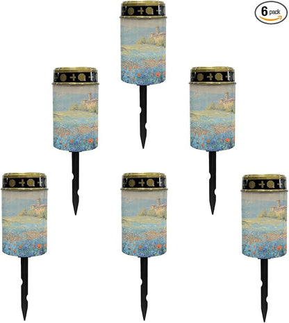 Floral Solar Garden Light Outdoor Solar Pathway Lights Solar Lantern Waterproof Solar Stake Lights Flameless Lights Solar-Powered Fairy Lights,Landscape Lighting