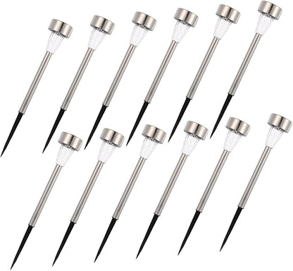 12pcs Solar Pathway Lights Outdoor Landscape Lighting Garden Stake Lights Solar Garden Decor Easy Install