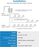 HIBOITEC Low Voltage Landscape Lighting 12-24V 12W LED Outdoor In-Ground IP67 Waterproof Well Lights 3000K Warm | Lumora
