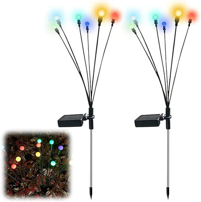 Solar Garden Lights Solar LED String Lights Firefly Solar Lights Outdoor Waterproof Firefly Solar Pathway Lights, Solar Stake Lights Outdoor Garden Decoration Garland Lights Camping Lights Solar Light