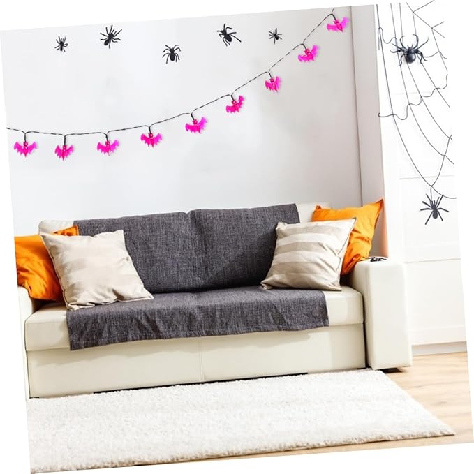 VOSAREA Purple Light Strings Decorative Lamps for Party Warm Light for Outdoor Halloween Decor Hours Continuous Lighting