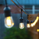 48Ft Outdoor Hanging String Lights,16 LED S14 Vintage Bulbs,Heavy Duty 120V Plug in & Connectable,Dimmable | Lumora