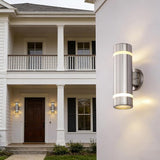 Cerdeco Modern Porch Light Outdoor Wall Lighting Cylinder Wall Sconce Nickel Finished | Lumora